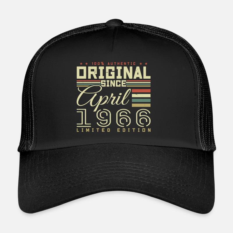 Avril 1966 anniversaire Avril 1966 April 1966 Casquette trucker 