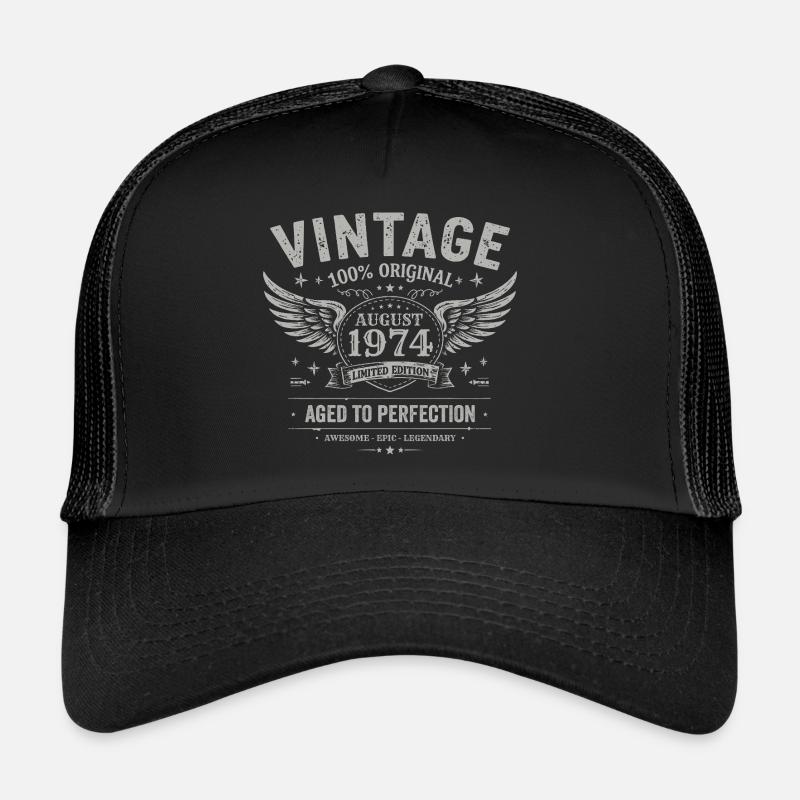 Né en Août 1974, Construit Août 1974 - August 1974 Casquette trucker 