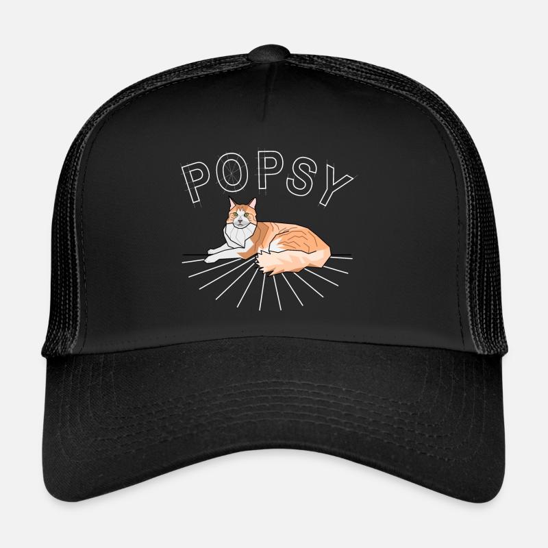 chat roux - Popsy - Casquette trucker  - noir/noir