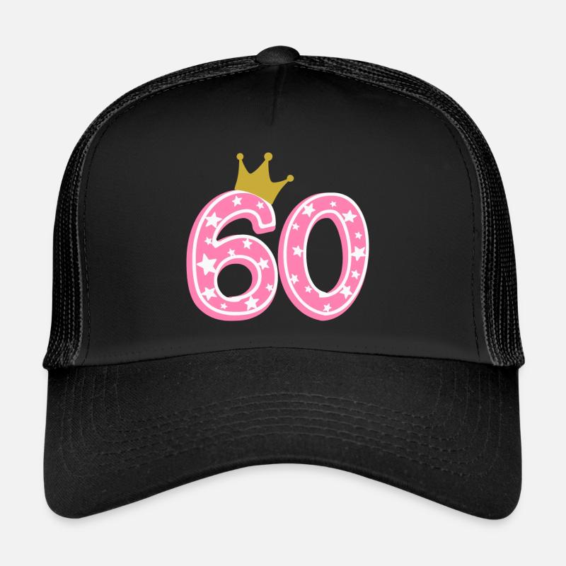 60 Krone 60th birthday 60 years - Trucker Cap - black/black