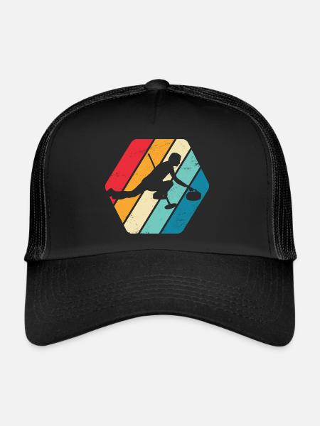 Curling Curling Player Winter Sports Sports Gift - Trucker Cap - black/black - Front