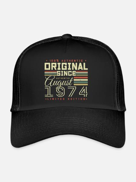 August 1974 Retro August 1974 August 1974 Anniversary - Trucker Cap - black/black - Front