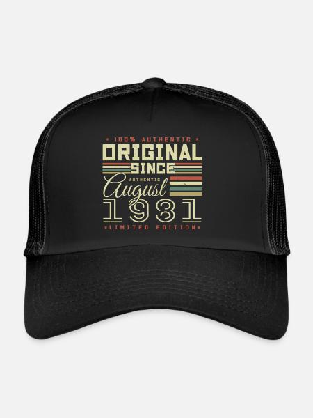 Août 1981 Retro Août 1981 Août 1981 Anniversaire - Casquette trucker  - noir/noir - Devant