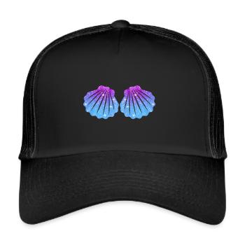 Mermaid seashell mermaid - Trucker Cap - black/black - Front