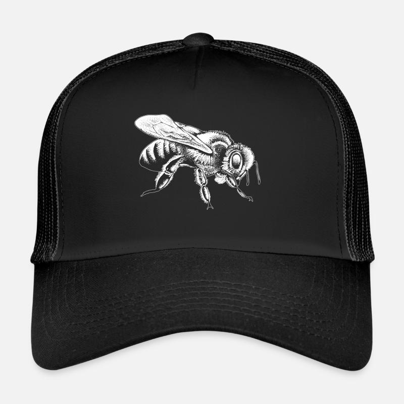 Biene - Trucker Cap - Schwarz/Schwarz