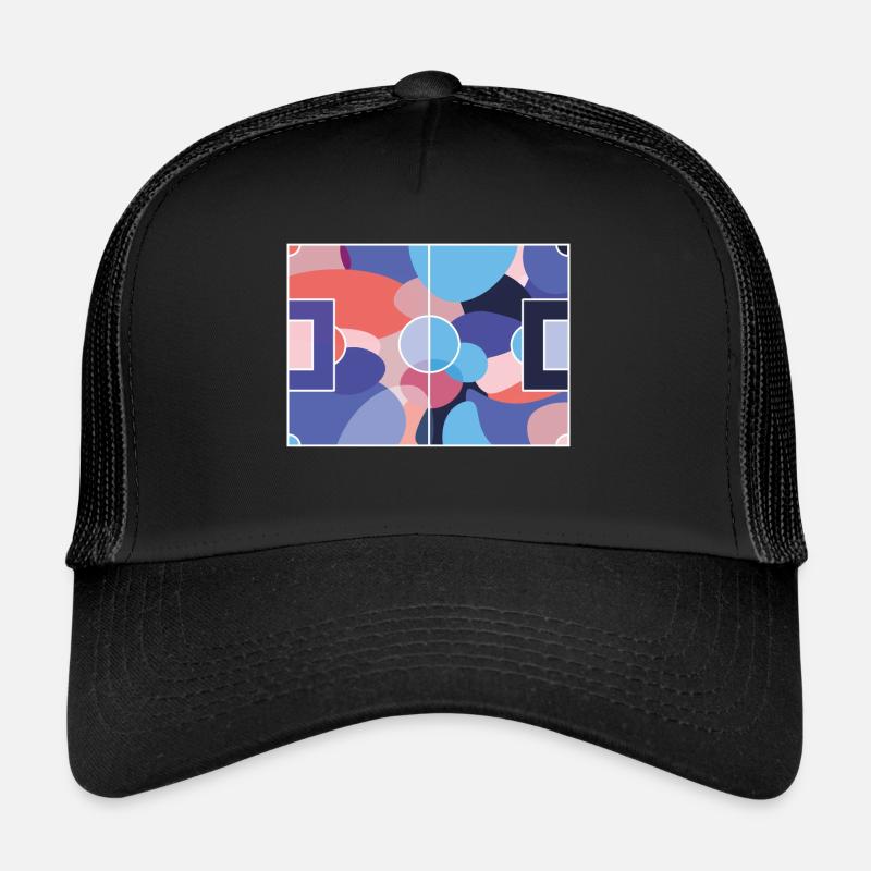 Bunter Fußballplatz - Trucker Cap - Schwarz/Schwarz