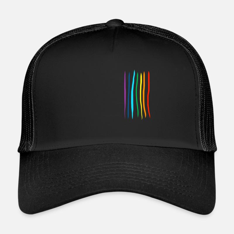 Regenbogen fancyneedle - Trucker Cap - Schwarz/Schwarz
