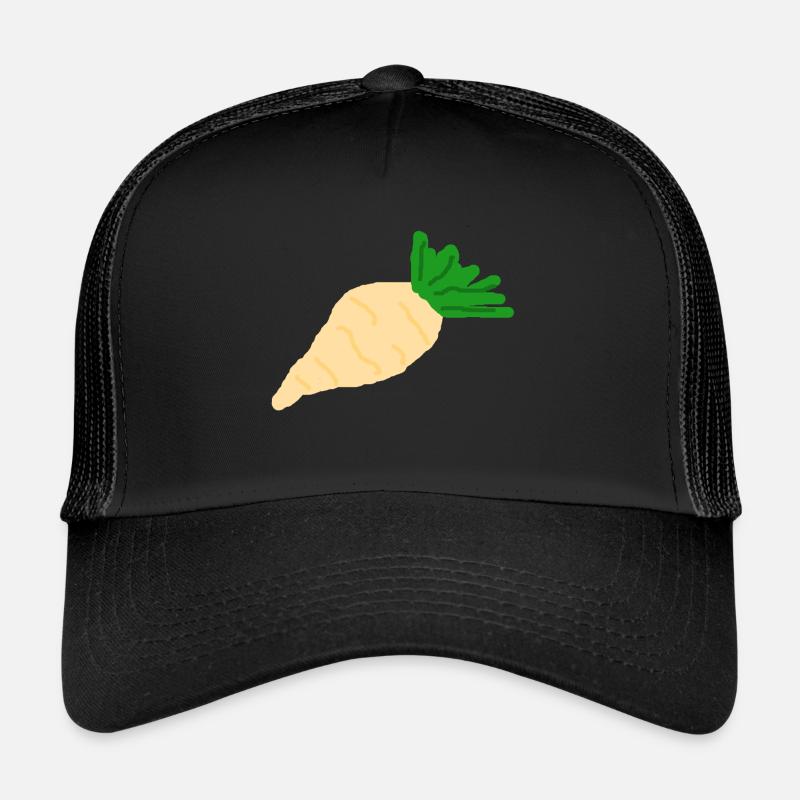Rettich Zuckerrübe Wurzelgemüse - Trucker Cap - Schwarz/Schwarz
