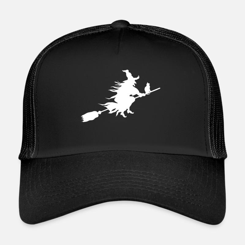 Witch on broom Trucker Cap