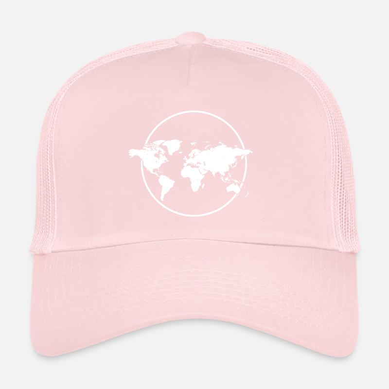 World Map White Trucker Cap