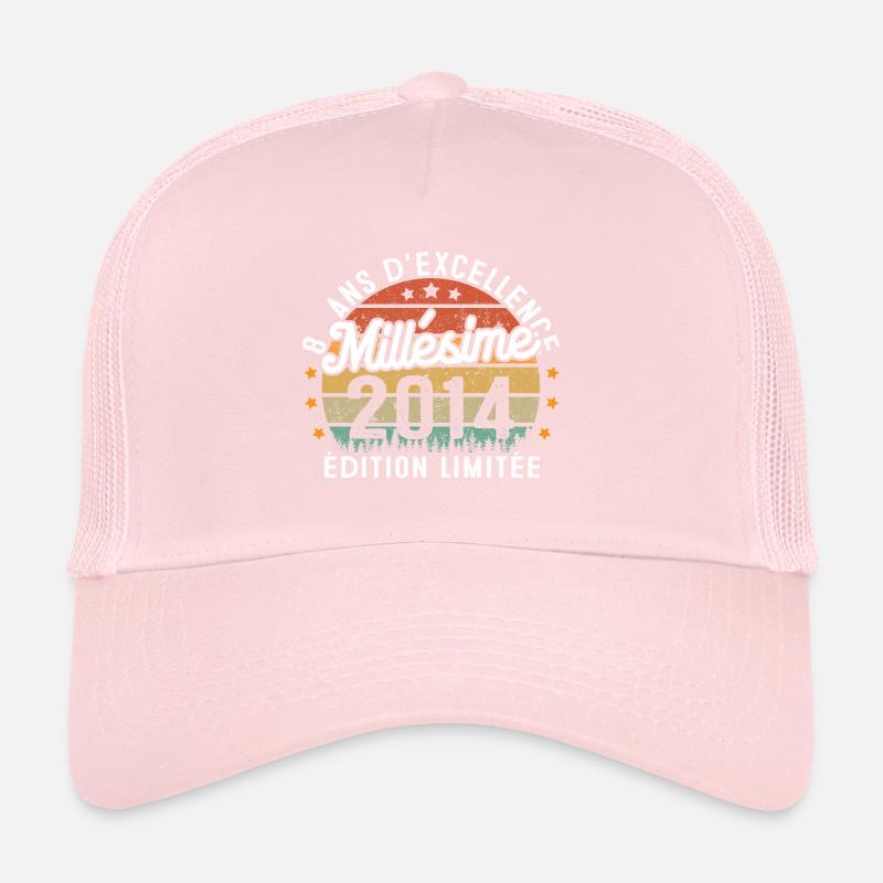 Cadeau d'anniversaire 8 Ans Millésime 2014 Casquette trucker 
