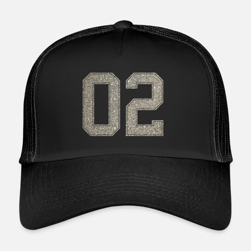 Number 02 back number 2 Two jersey number Trucker Cap