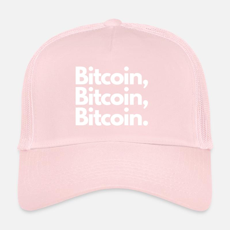 BITCOIN, BITCOIN, BITCOIN. BLANC Casquette trucker 