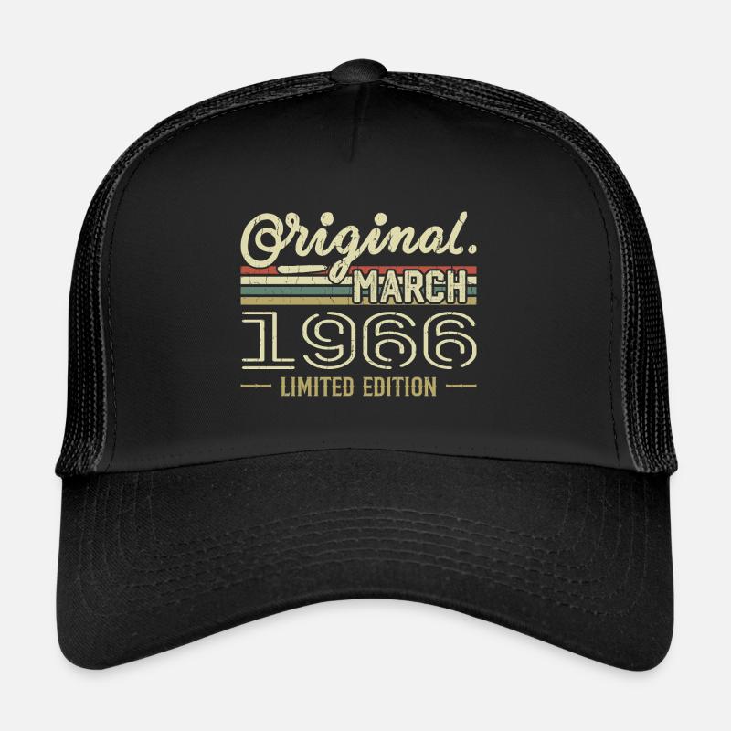 Né en Mars 1966 Cadeau Anniversaire Mars 1966 Casquette trucker 