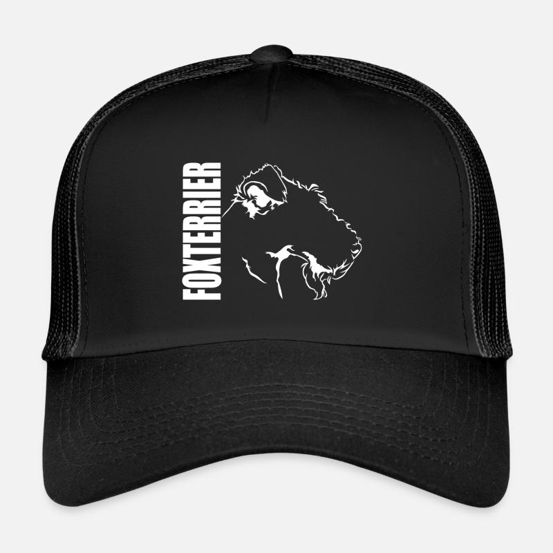 FOXTERRIER Profil Hunde Hund Wilsigns - Trucker Cap - Schwarz/Schwarz