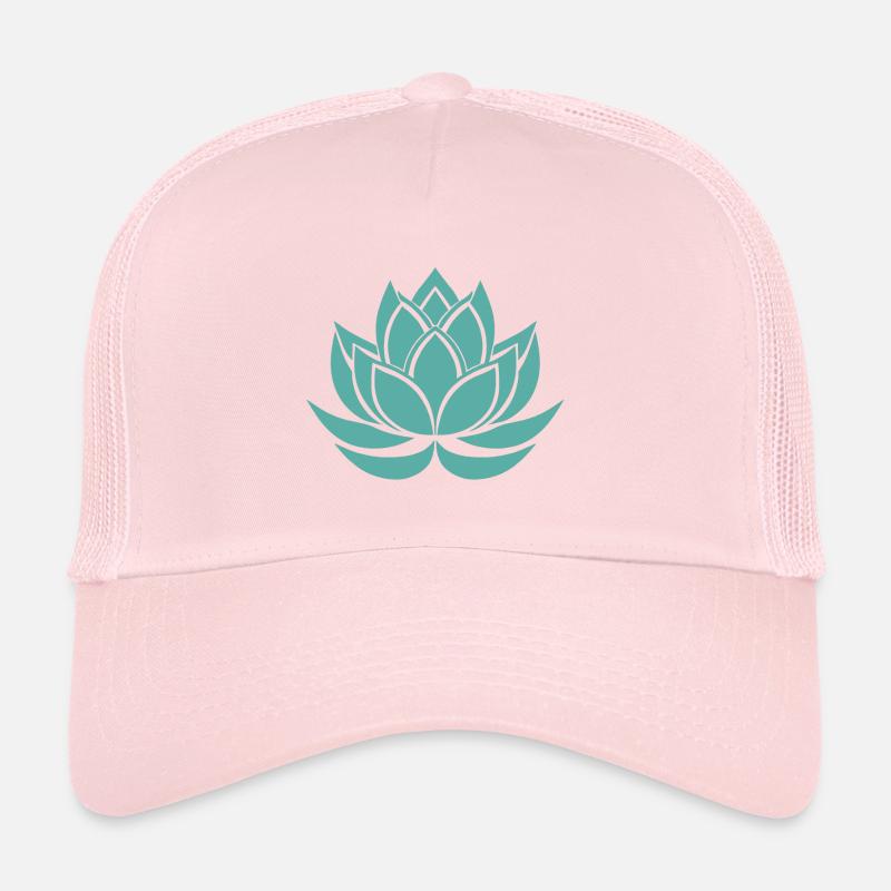lotus bleu cyan, lotus vert, fleurs Casquette trucker 