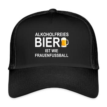 Alkoholfreies Bier Frauenfussball - Trucker Cap - Schwarz/Schwarz - Vorne