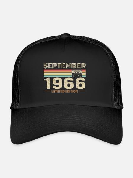 September 1966 Vintage Anniversary September 1966 - Trucker Cap - black/black - Front