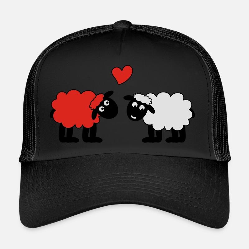 glücklich verliebte Schafe Schäfchen Lämmer Herz Trucker Cap