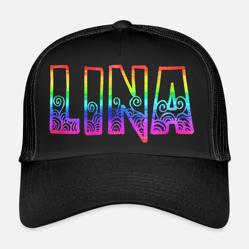 lina rs regenbogen - Trucker Cap - Schwarz/Schwarz