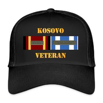 Kosovo KFOR Veteran - Trucker Cap - Schwarz/Schwarz - Vorne