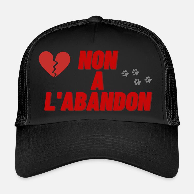 NON A L ABANDON - Casquette trucker  - noir/noir