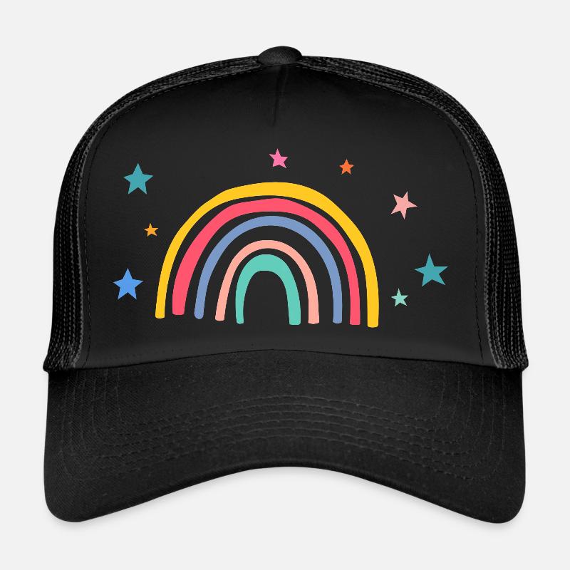 Regenbogen - Trucker Cap - Schwarz/Schwarz