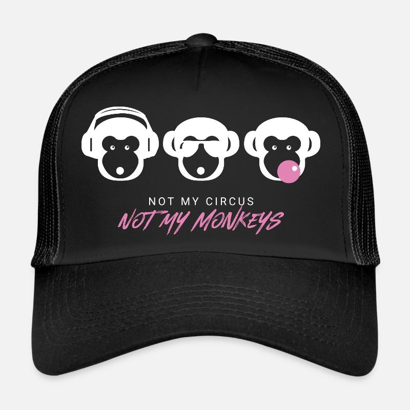 Muniax Monkeys Pink White Trucker Cap