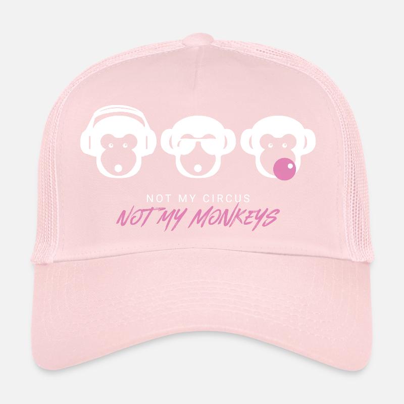 Muniax Monkeys Pink Blanc Casquette trucker