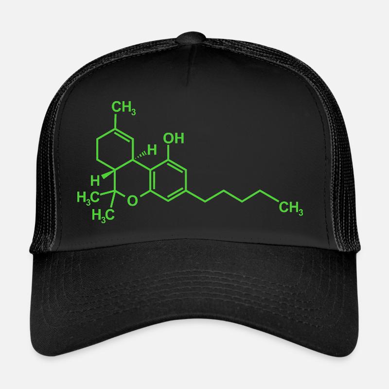 Tetrahydrocannabinol THC molécule Casquette trucker 