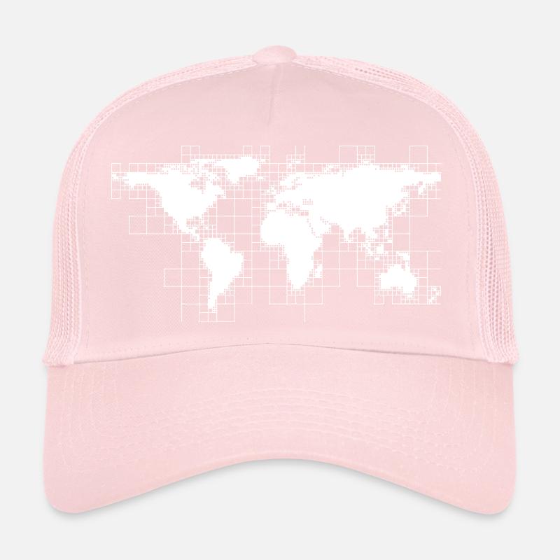 World Map World Grid Digital Trucker Cap