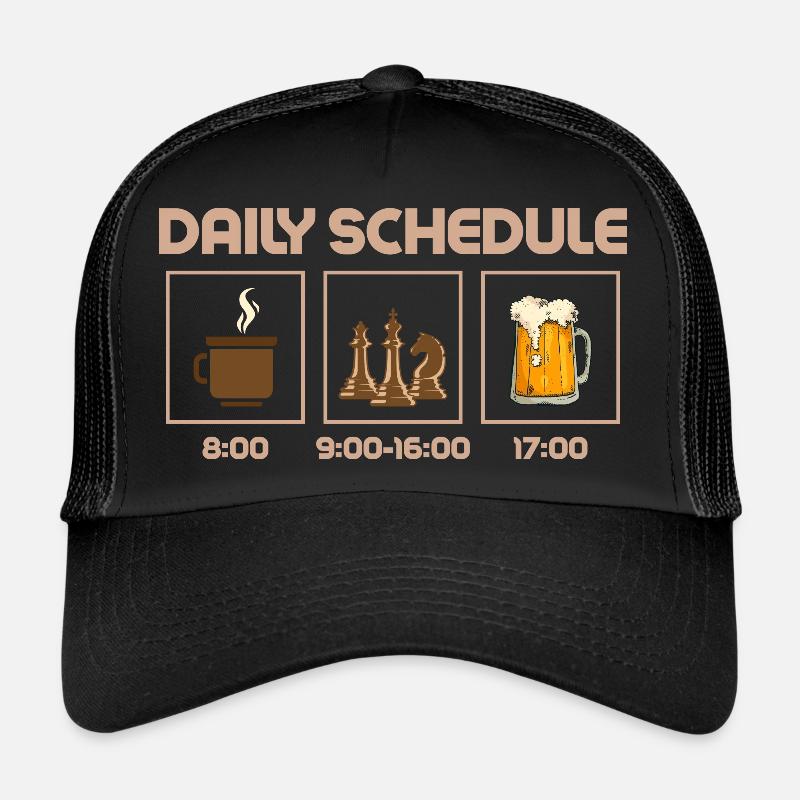 Daily Schedule Chess Player Chess Board Trucker Cap