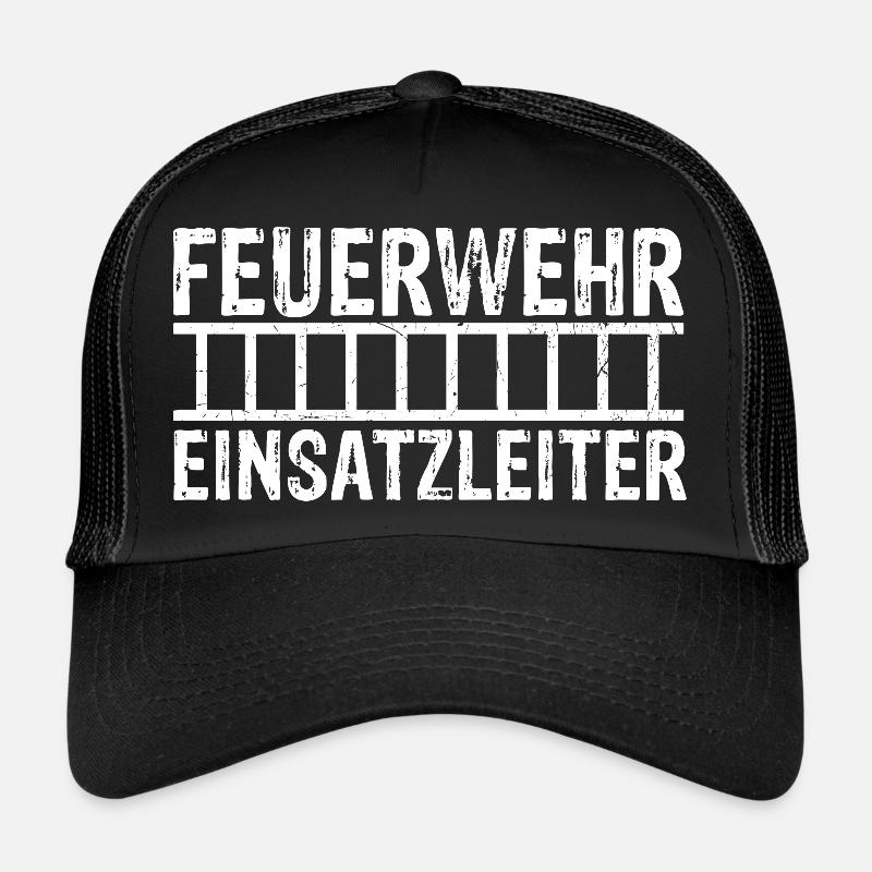 Feuerwehrmann Feuerwehr Einsatzleiter - Feuerwehr - Trucker Cap - Schwarz/Schwarz