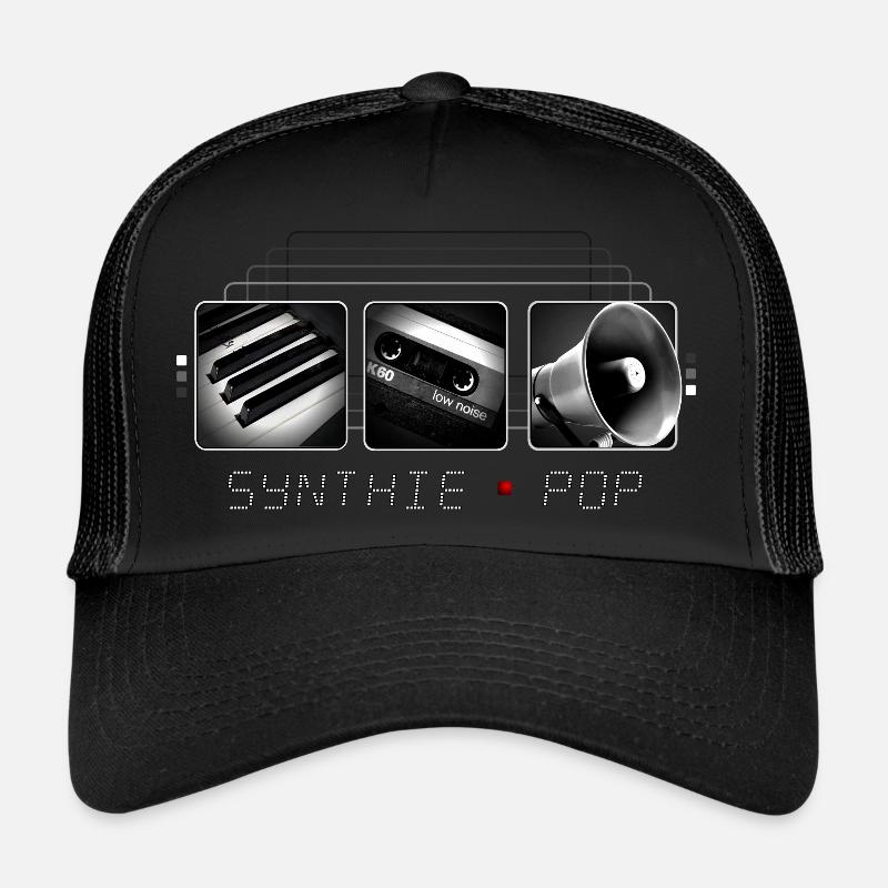 Synthie Pop - Retro - 80er - Kult - Geschenk - Trucker Cap - Schwarz/Schwarz