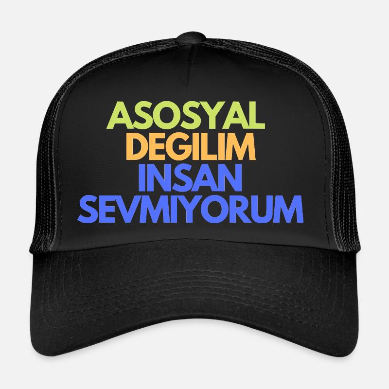 Insan Sevmiyorum Türkisch - Trucker Cap - Schwarz/Schwarz