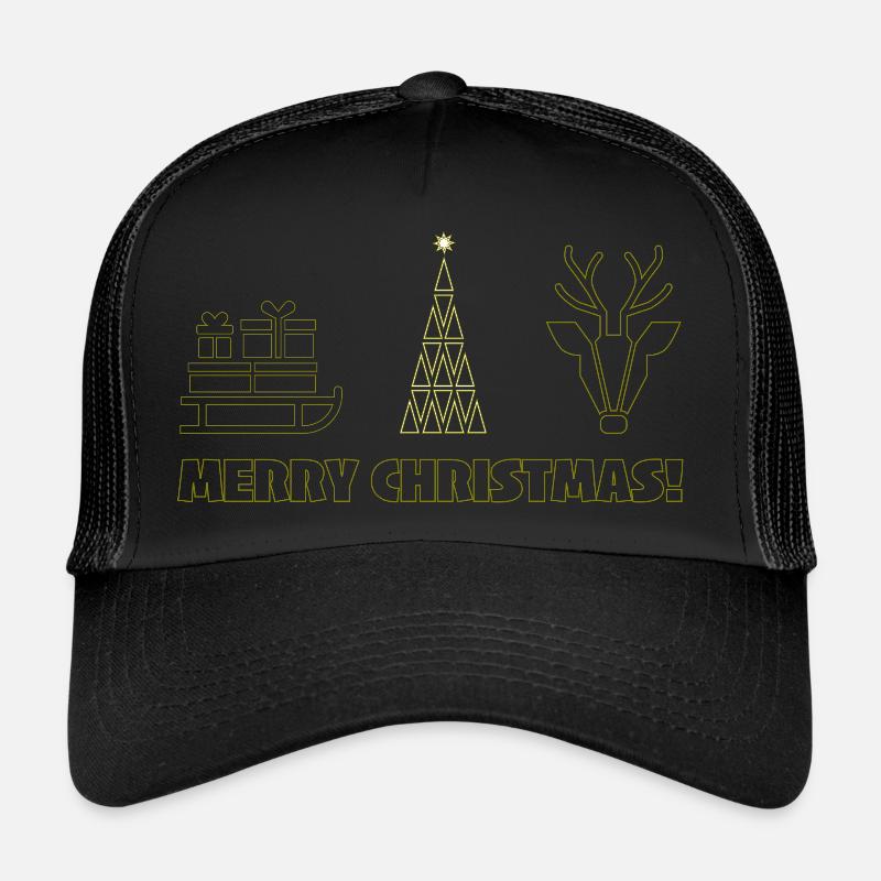 merrychristmas - Trucker Cap - Schwarz/Schwarz
