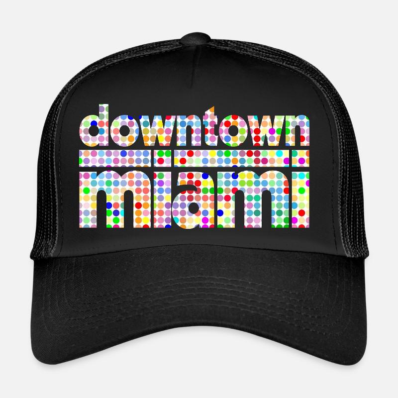 Downtown Miami Dots Style Trucker Cap