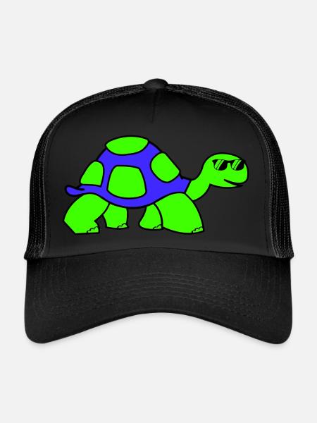 Tortue fraîche - Casquette trucker  - noir/noir - Devant