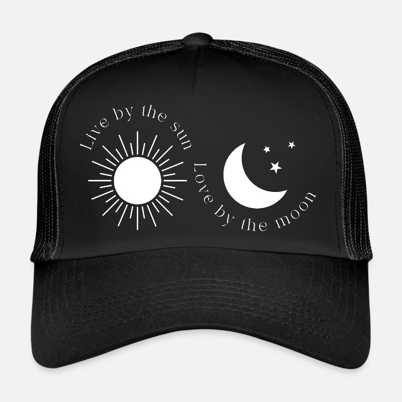 Lebe von der Sonne, Liebe vom Mond - Trucker Cap - Schwarz/Schwarz