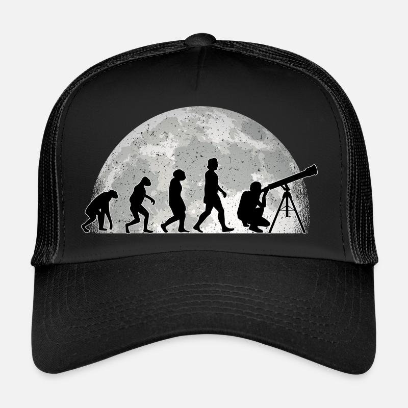 Astronomie Evolution Mond, astronomisch - Trucker Cap - Schwarz/Schwarz