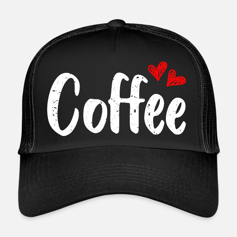 Café d’amour | Amateur de café - Casquette trucker - noir/noir