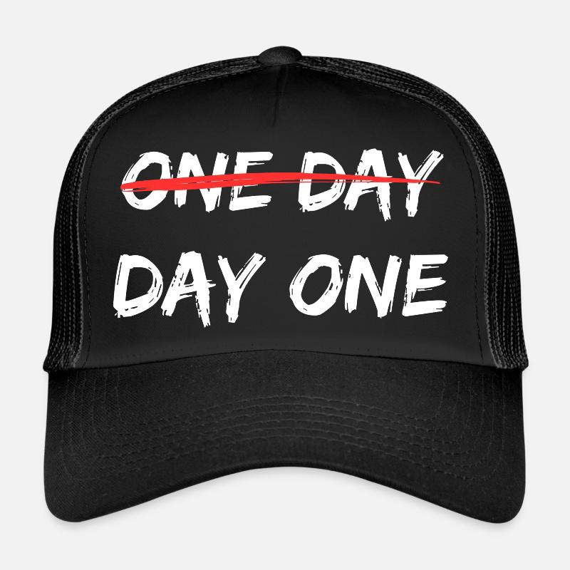 one day - Trucker Cap - Schwarz/Schwarz