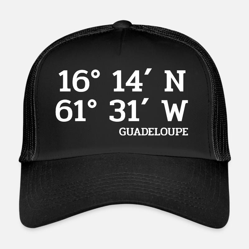 Coordonnées Guadeloupe - Coordonnées - Caraïbes Casquette trucker 