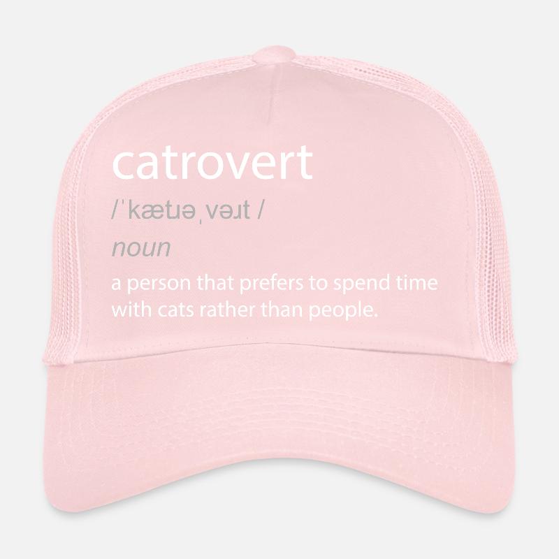 Catrovert Cat Lover Witty Definition Trucker Cap
