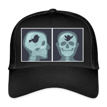 Funny X-Ray X-Ray Motif - Bird in the Head - Trucker Cap - black/black - Front