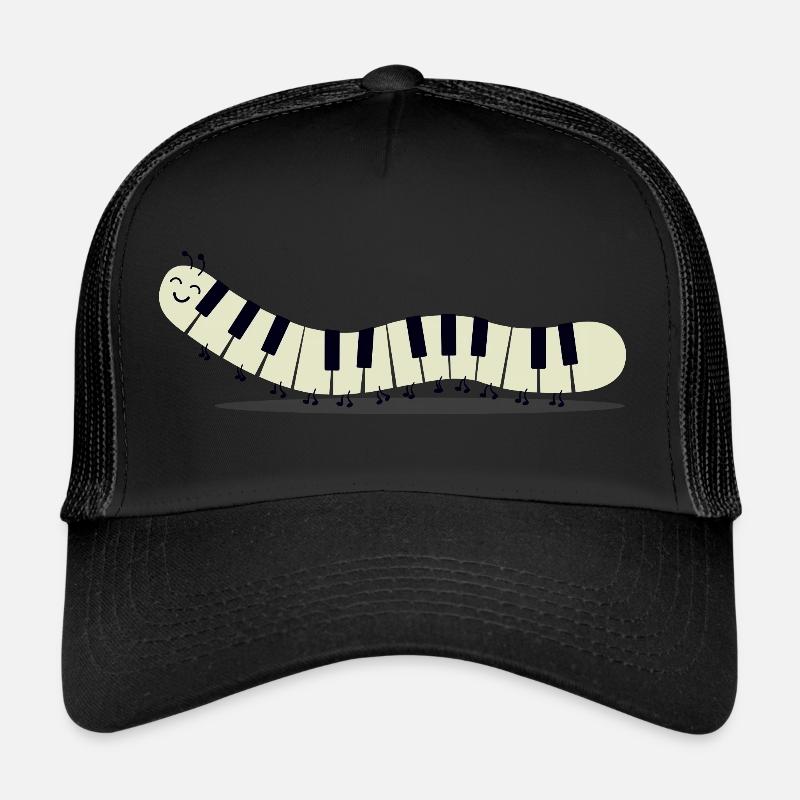 Caterpillar piano - Funny - Trucker Cap - black/black