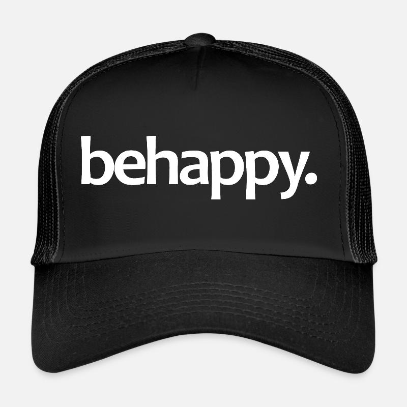 behappy buddhismus Spirituelle Geschenkidee - Trucker Cap - Schwarz/Schwarz