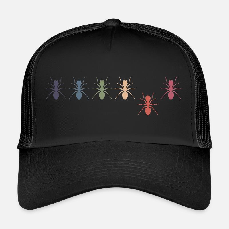 colonie de fourmis lgbt-rétro-fourmi fourmi de feu - Casquette trucker  - noir/noir