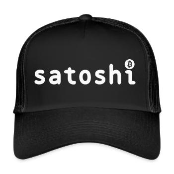 Satoshi Bitcoin Shirt - Trucker Cap - black/black - Front