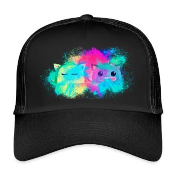 Bär Biest farbenfroh - Trucker Cap - Schwarz/Schwarz - Vorne